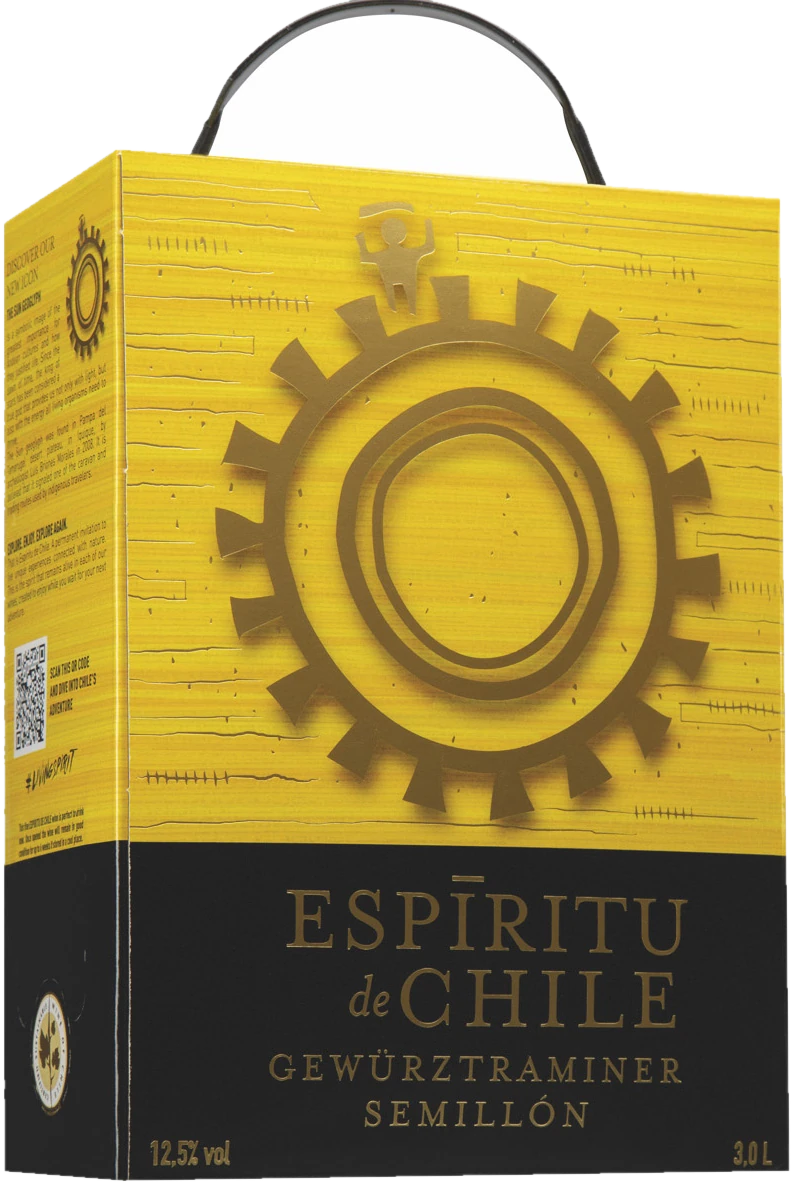Espíritu de Chile Gewürztraminer Semillon hanapakkaus