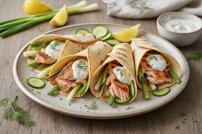 Grillattu lohitortilla tillikastikkeella