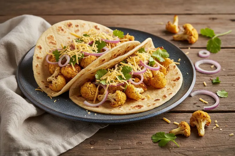 Kukkakaalitacot kotitekoisilla tortilloilla