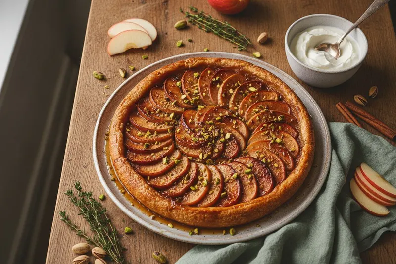 Omena-pistaasi tarte tatin