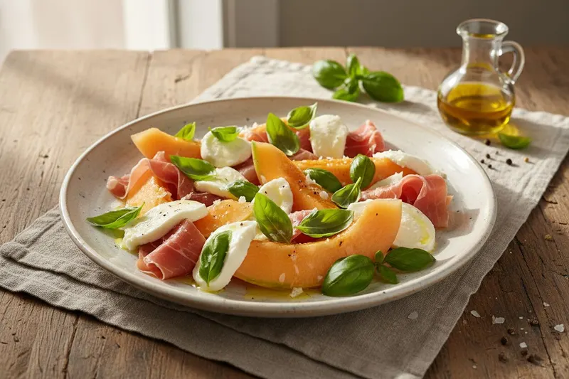 Prosciutto-mozzarellasalaatti