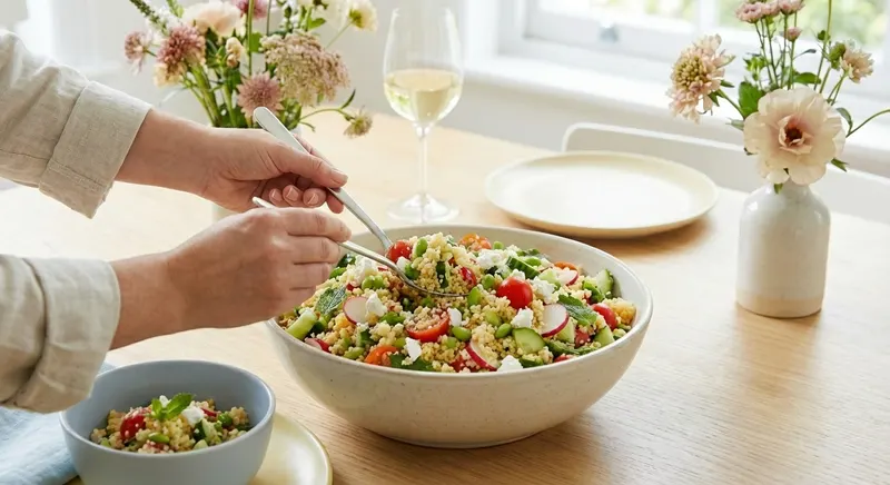 Raikas couscous-salaatti