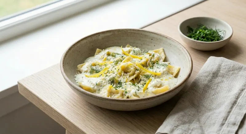 Tortellinit sitruunaisella kastikkeella