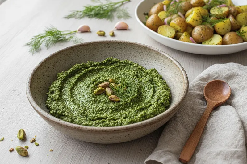 Tillipesto kesäsalaatteihin