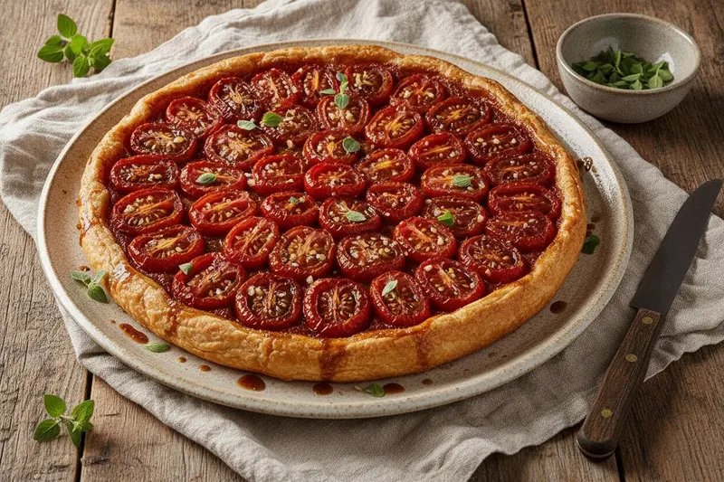 Tomaatti-tarte tatin provençalaiseen tapaan
