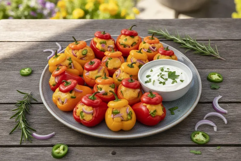 Tuliset täytetyt minipaprikat