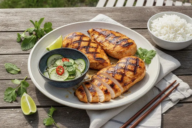 Grillattu kanapihvi ja kurkkusalaatti